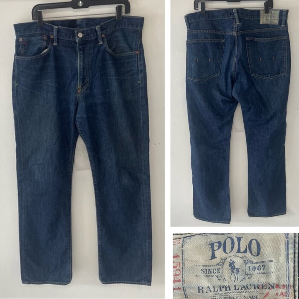 Polo Ralph Lauren Men’s Blue Dark Wash Denim Straight Jeans - 37257